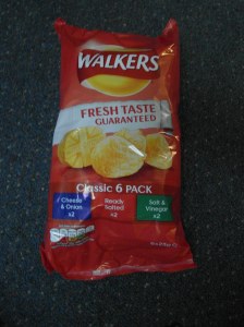 In Great Britain, they don't have Lays potato chip brand, they have Walkers crisps (chips)