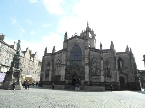 St. Giles Cathedral which has a chapel that holds the only known angel representation playing bagpipes